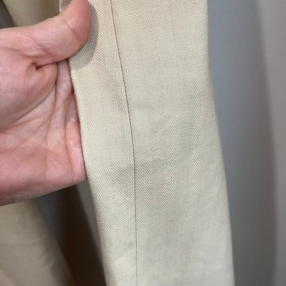 Ann Taylor Wide Leg High Rise Tan Textured Trousers Career Professional Size 14 - Picture 4 of 8
